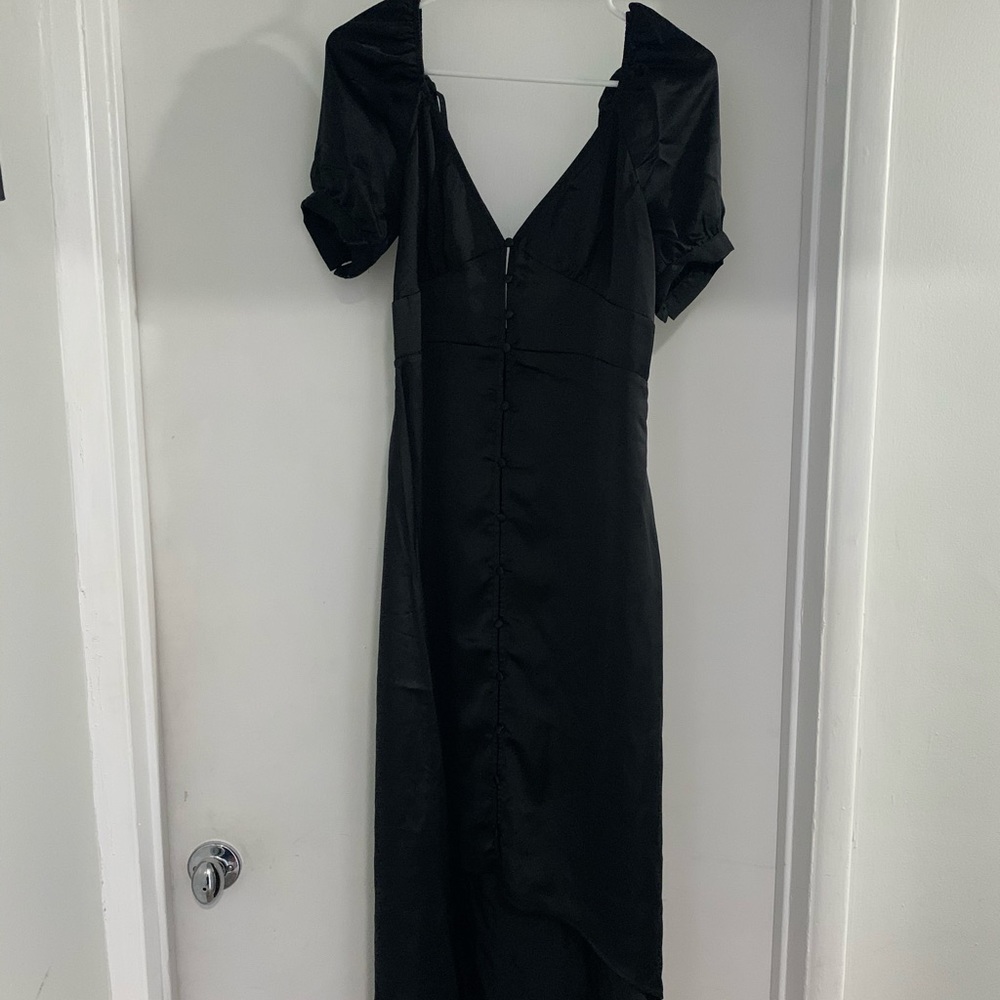 Black high low dress